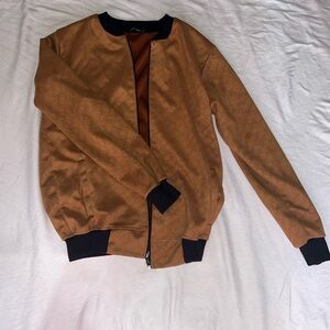 Light brown jacket/sweater great to wear over shirts and tank tops.